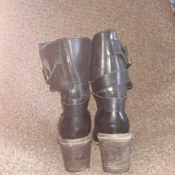 JEFFREY CAMPBELL-Ibiza-France II Booties-Black Leather-Moto-Straps-8.5-Excellent - Picture 5 of 6